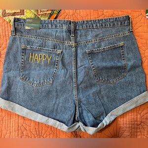 Wild Fable NWT Embroidered Cuffed High Rise Denim Shorts